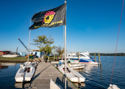 Real estate photography of Belle View Marina flag