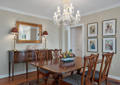 Real estate photography of Alexandria House 1802 dining area