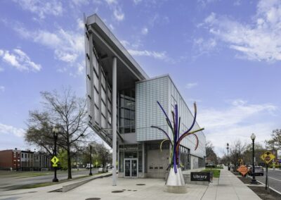Real estate photography of Columbia Heights community and library